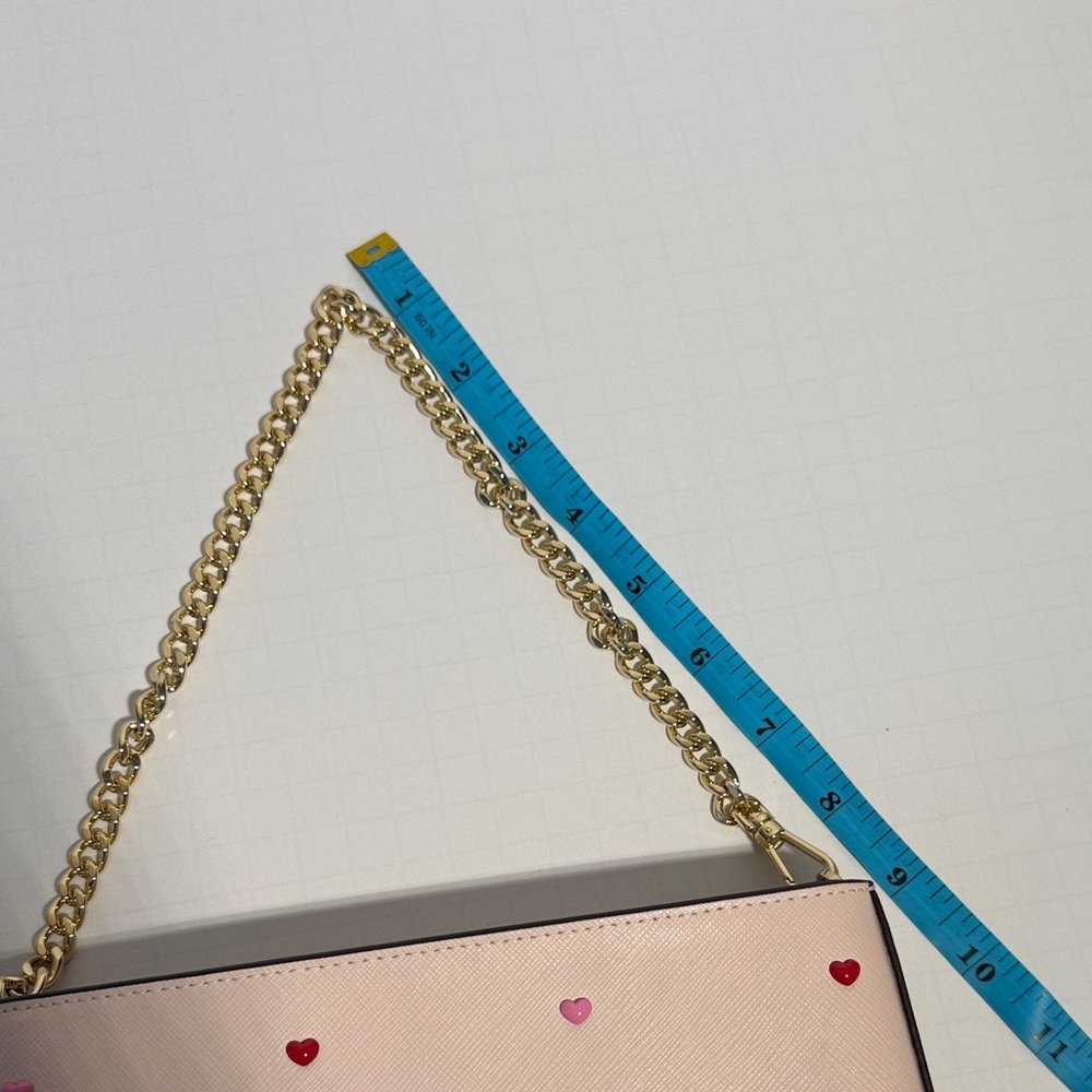 Kate Spade Madison Valentine Blush Pink and Red Heart Shoulder Bag - Picture 10 of 12